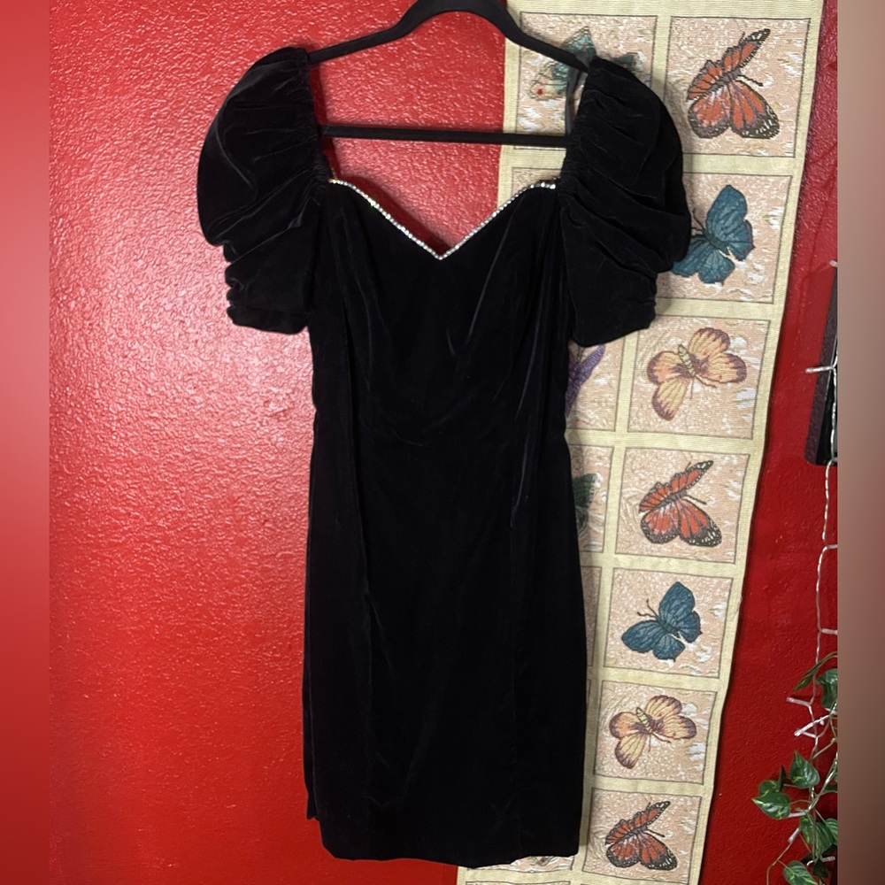 Vintage LA Glo Velvet Dress w/ Rhinestones